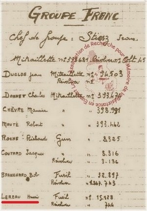 Extrait des carnets du Maquis de Plainville