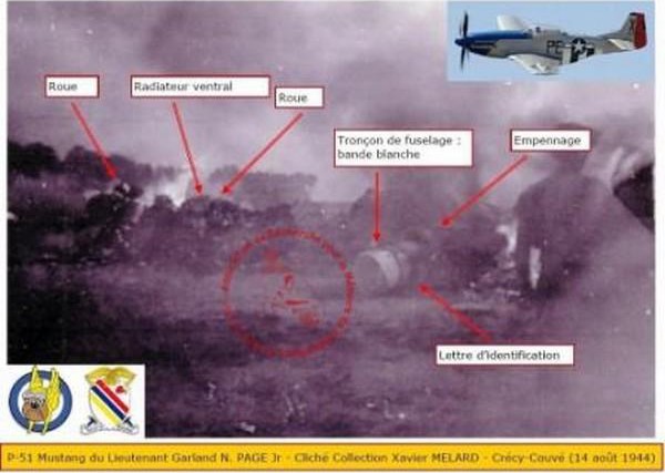 Identification du P51 Mustang du Lt Garland PAGE par Michel BLAISE